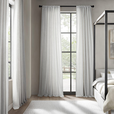Farmbry Faux Linen Curtain Panel Set