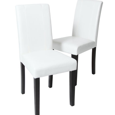 Solid Wood Chair , 2 Units, White, 21"L X 16.5"W 35.5"H, Living Room Legs, Furniture