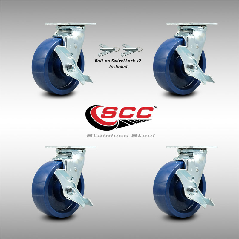 4 Piece Solid Poly Caster Set
