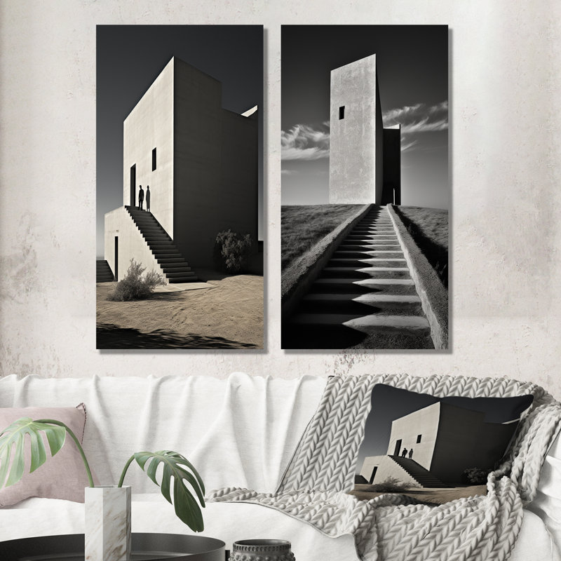 Photo de tours noir et blanc - ensemble de 2 impressions sur métal, H 28 po x l 24 po