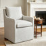 Fauteuil d'appoint pivotant en lin Modern
