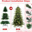 Arbre de Noël de 5 pi avec 200 lumières Ul blanc chaud, 1488 pointes, structure à branches articulées, support en métal, + PE, option de décoration festive + PE avec branches faciles à installer, look réaliste et stable pour les Fêtes