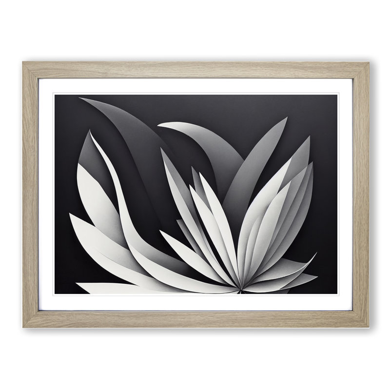 XH1022-7148X Pretty Floral Art - Single Picture Frame Print, 34cm H x 46cm W, Brown