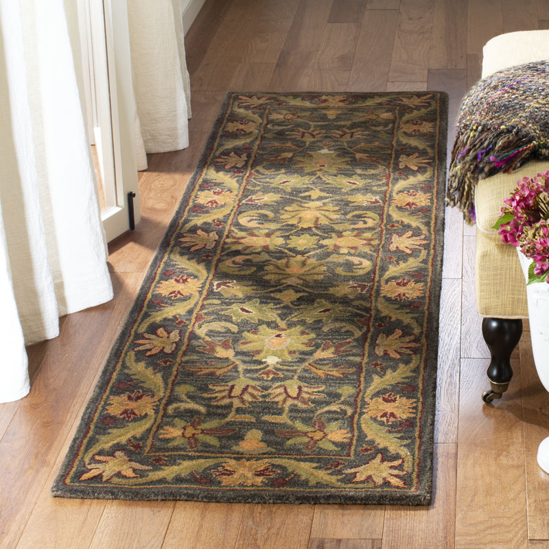 Tapis oriental en laine touffeté à la main Dunbar, Tapis de couloir 2 pi 3 po x 8 pi