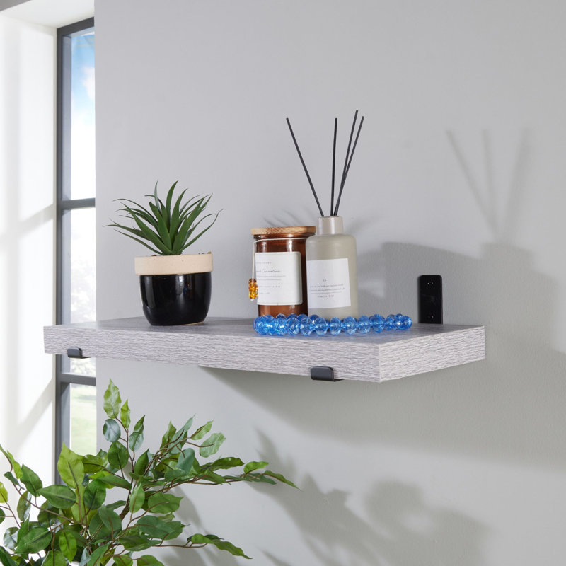 Jackson 3.8cm Chunky Shelf with Sit-On Brackets, 3.8cm H x 60cm W x 20cm D, Gray