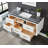 Ralph 48" Wall Mounted Vanity with Palissandro Blue Marble Top, Pre Assembled