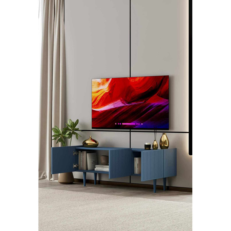 Meuble télé, 11.42" H x 47.24" W x 7.87" D, Blue