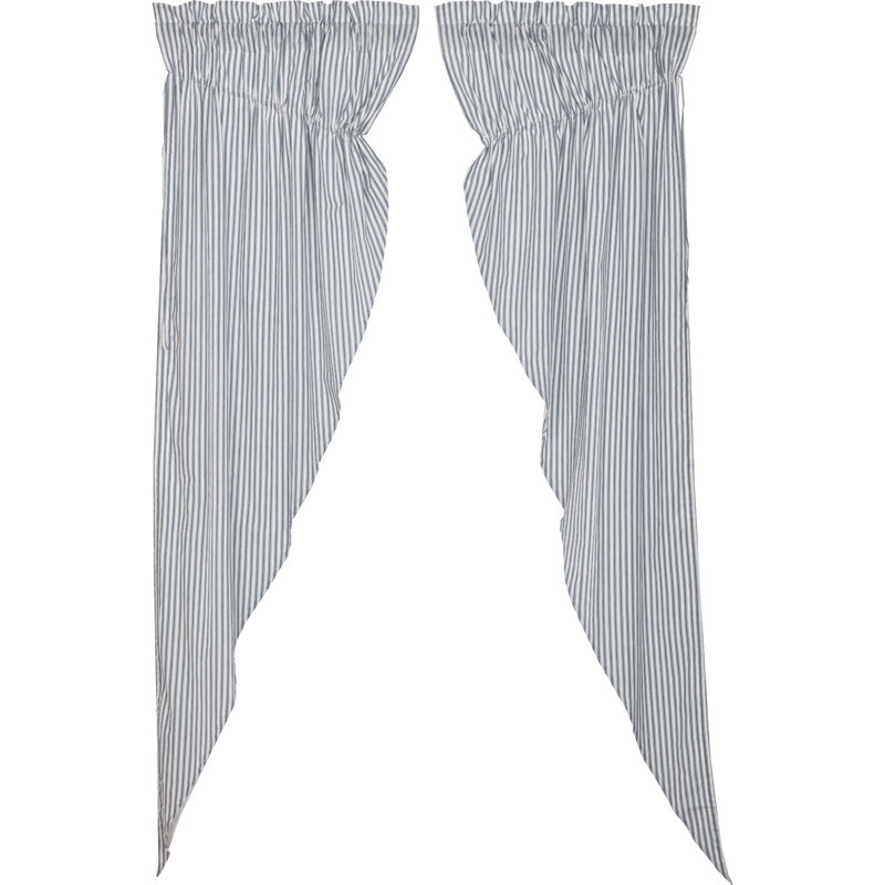 Sawyer Mill 100% Cotton Room Darkening Curtain Panel Pair, Denim Blue/Soft White, 36" W x 84" L