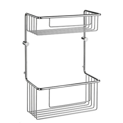 Wall-mounted double shower basket 