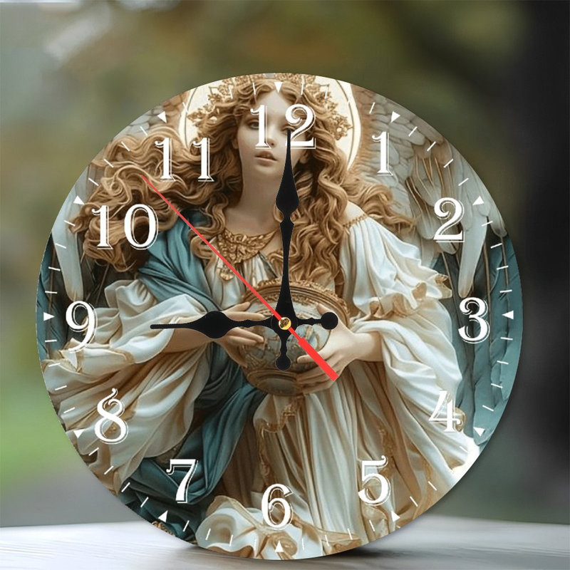 Horloge murale en bois 10 po, mouvement silencieux, à piles (piles AA non incluses), décor artistique, parfait pour les décorations