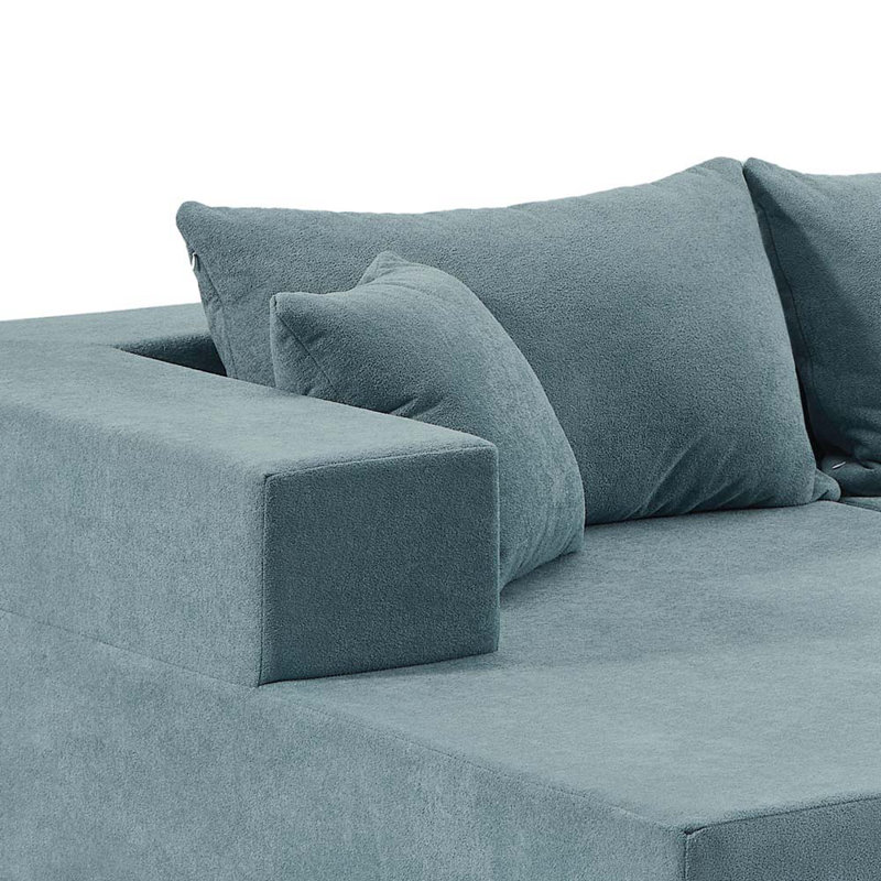 Canapé-lit modulaire Minimalist, Bleu / vert lime