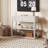 34.6" Tall Fluted Console Table with 2 Drawers & 3-Tier Shelves, White-Grey Modern Entryway Sofa Table for Living Room, Hallway, Foyer