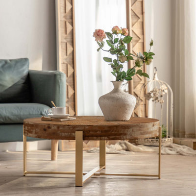 31.29"Modern Retro Splicing Round Coffee Table