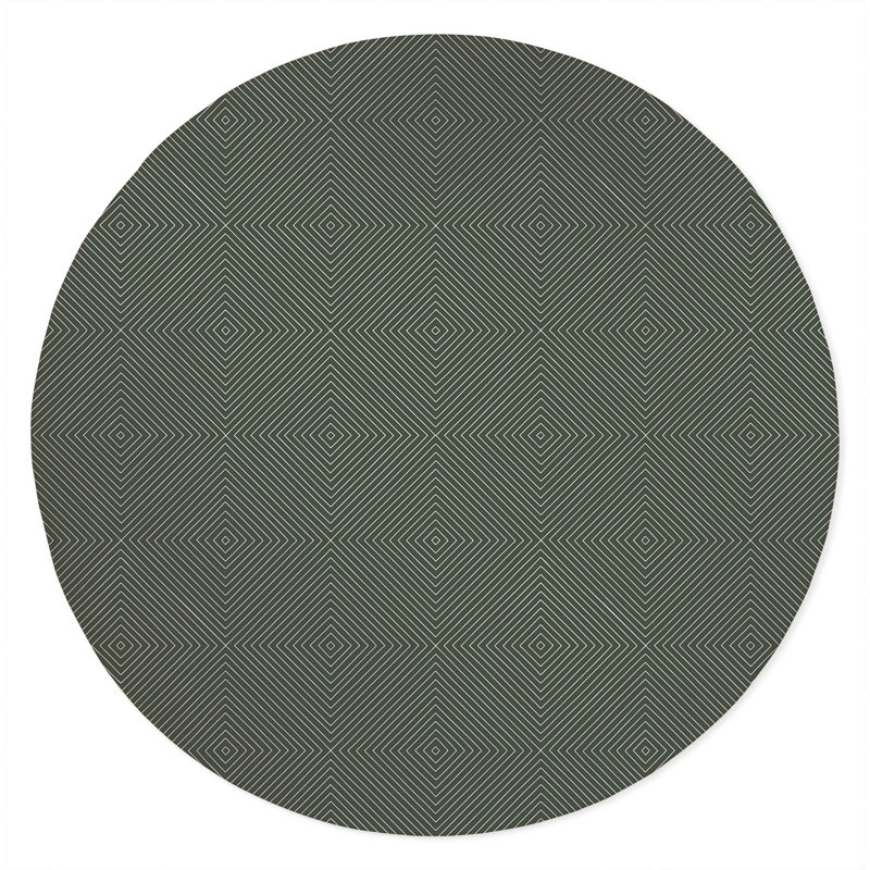 Eye Chev Non-Slip Outdoor Rug, Round 5'
