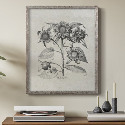 Reproduction florale vintage encadrée Cccxxx - bois massif