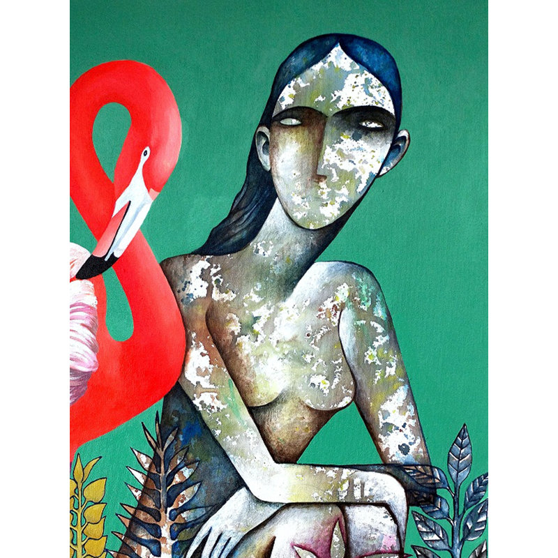 Flamingo's Story | Acrylique sur toile | Par Ranjith Raghupathy