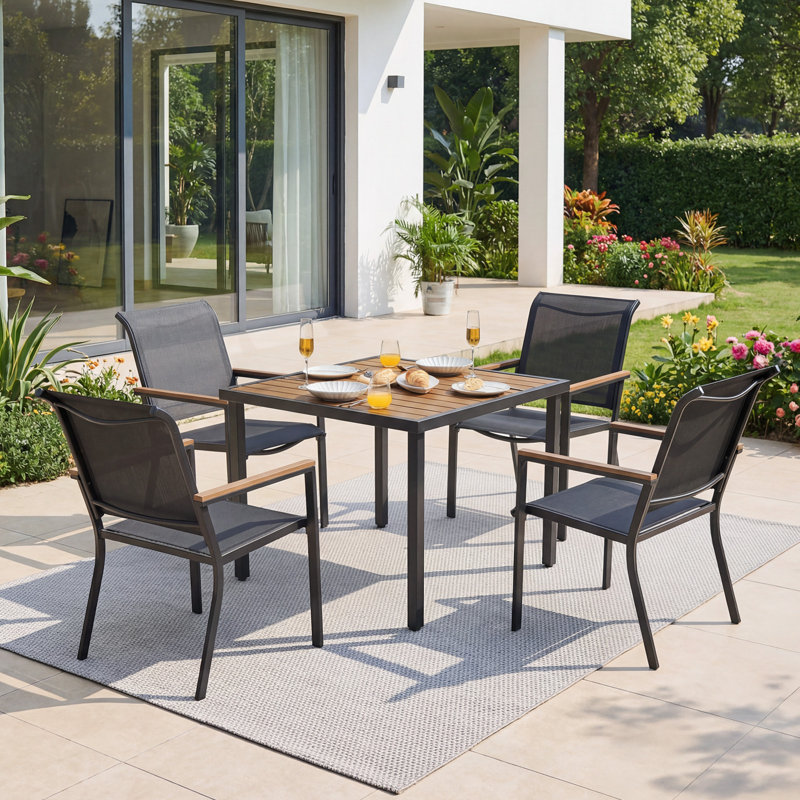 Black Dining Chair Set, Black