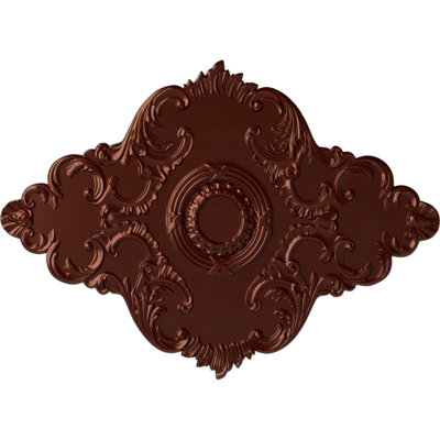 Endurathane Piedmont Ceiling Medallion, 67 1/8"W x 48 5/8"H x 1 7/8"P (Fits Canopies up to 6 1/2"), Hand-Painted Antique Copper Finish