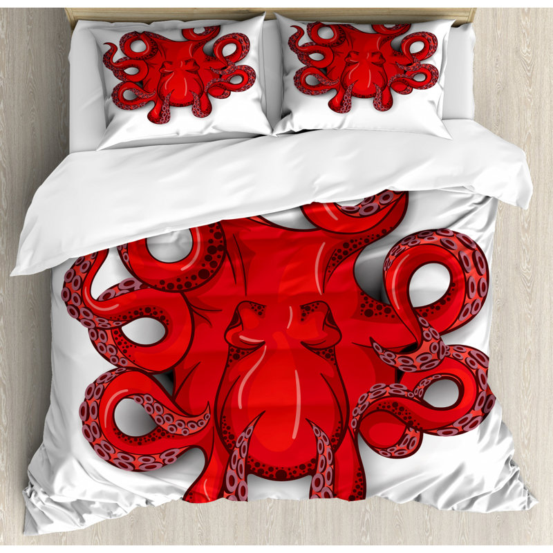 Coastal Polyester Duvet Cover, Queen Duvet Cover + 2 Standard Shams