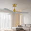 Ventilateur de plafond intérieur avec pales en bois massif au fini doré doux, moteur à courant continu de 52 pouces télécommandé