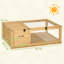 Tortoise House with Mesh Roof Small Pet Reptile Wooden House - Yellow