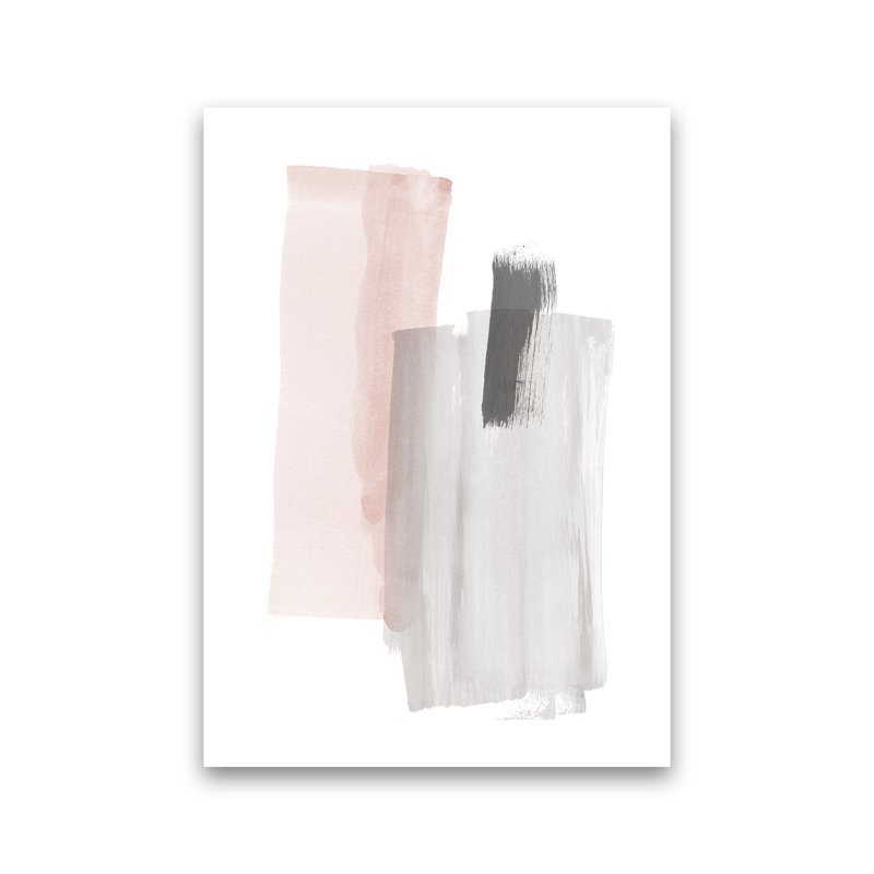 Grey And Pink Brushstrokes III - Print, No Framed, 30cm H x 21cm W x 1cm D