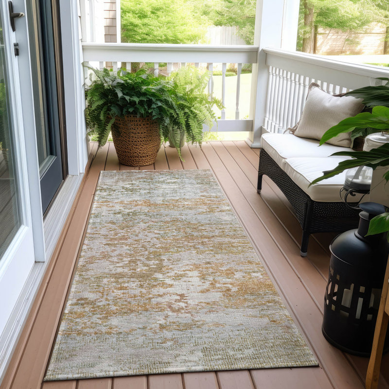 Machine Washable Indoor/Outdoor Xhevrie Coral Rug, Runner 2'3" x 7'6"