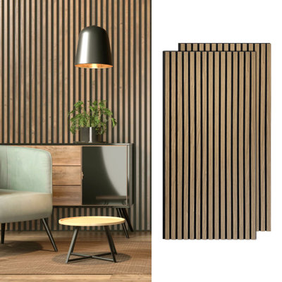 Panneaux muraux décoratifs en bois aggloméré à rebord carré 42,7 po x 23,6 po Fasarxiu (paquet de 2)
