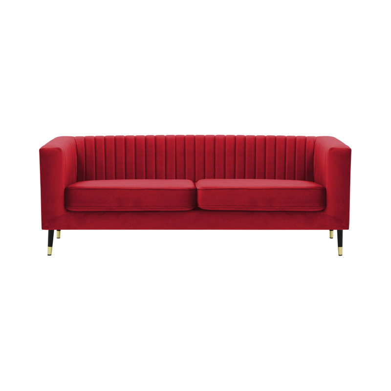 Septimus Velvet Sofa, Red