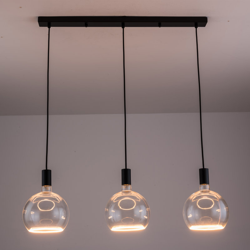 Akers 3 - Light Kitchen Island Pendant, Black
