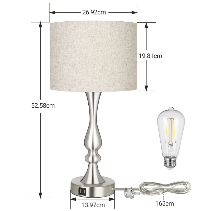 Delvante Metal USB Table Lamp