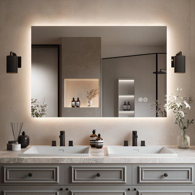 Lunara UL Certified Frameless Backlit LED Bathroom Vanity Mirror , Anti Fog Temper Glass 3 Year Warranty