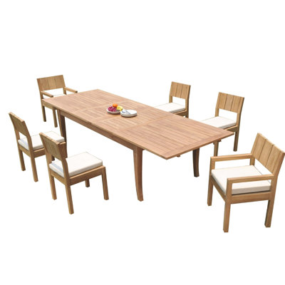 Shayne Outdoor 7 - Piece Teak Dining Set