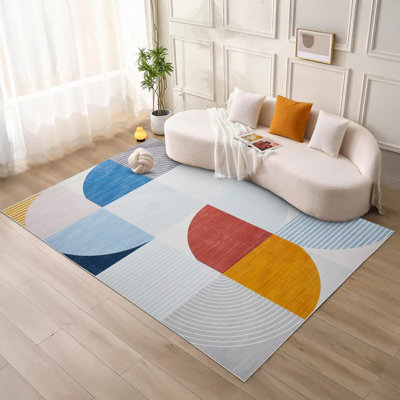Abstract Machine Printed Area Rug