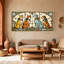 Ensemble de 3 reproductions d'art sur toile, chats et vitrail de fantaisie-1270008168