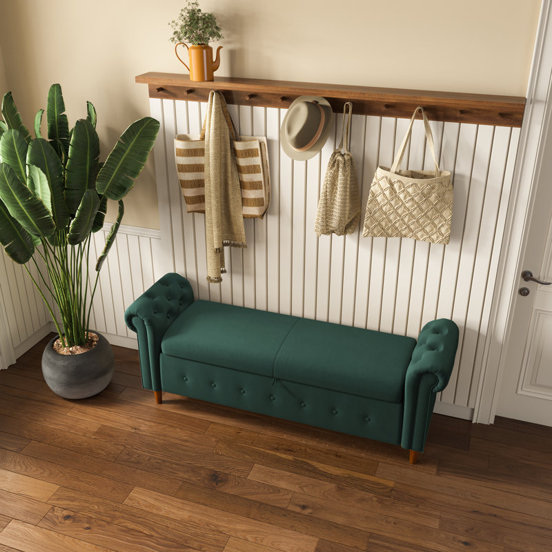 Banc de rangement Agnew, Lin vert