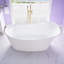 Baignoire de trempage autoportante en acrylique avec drain et trop-plein de 69 gallons, 71 gallons