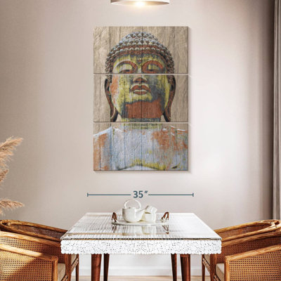 Bouddha peint en bois Adella