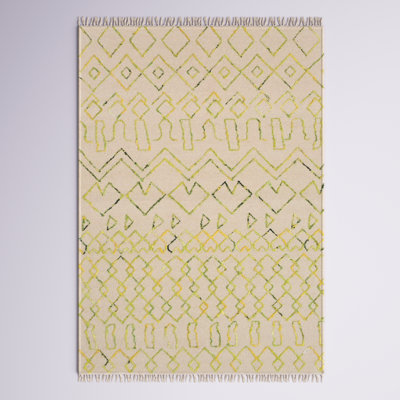 Tapis beige tissé à la main à plat de style sud-ouest Terrell