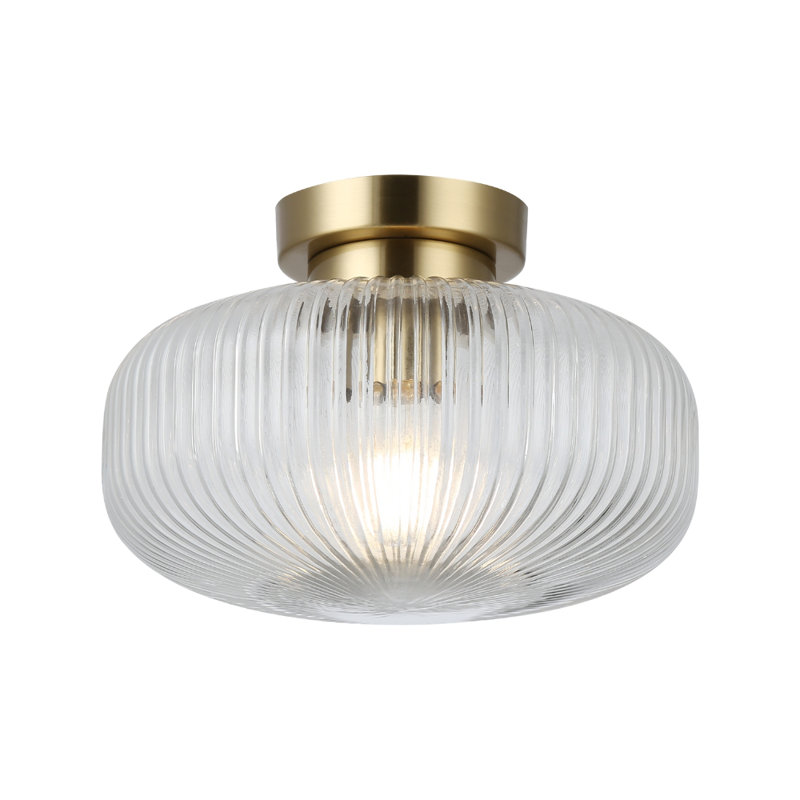 Ajaya Semi Flush Mount, Antique Brass