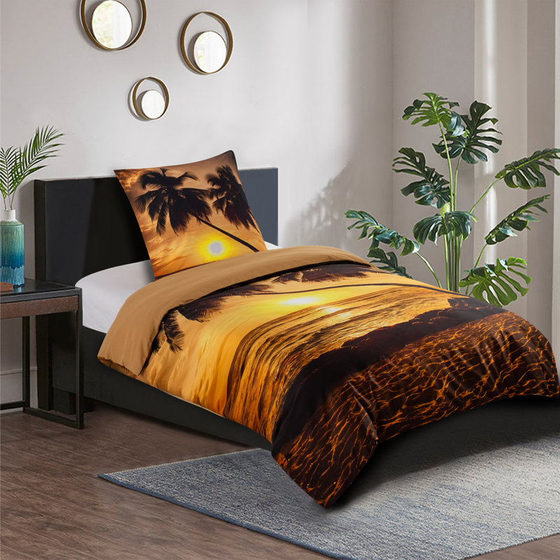 Cotton No Pattern Duvet Cover Set with Pillowcases Included