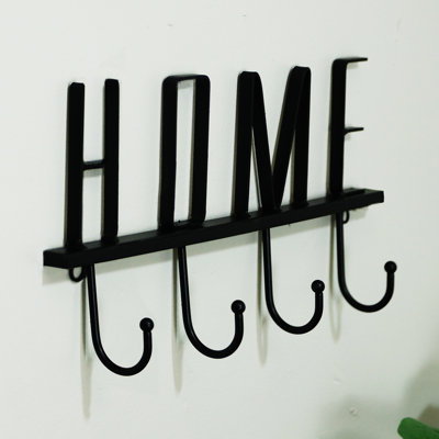 4 crochets muraux noirs