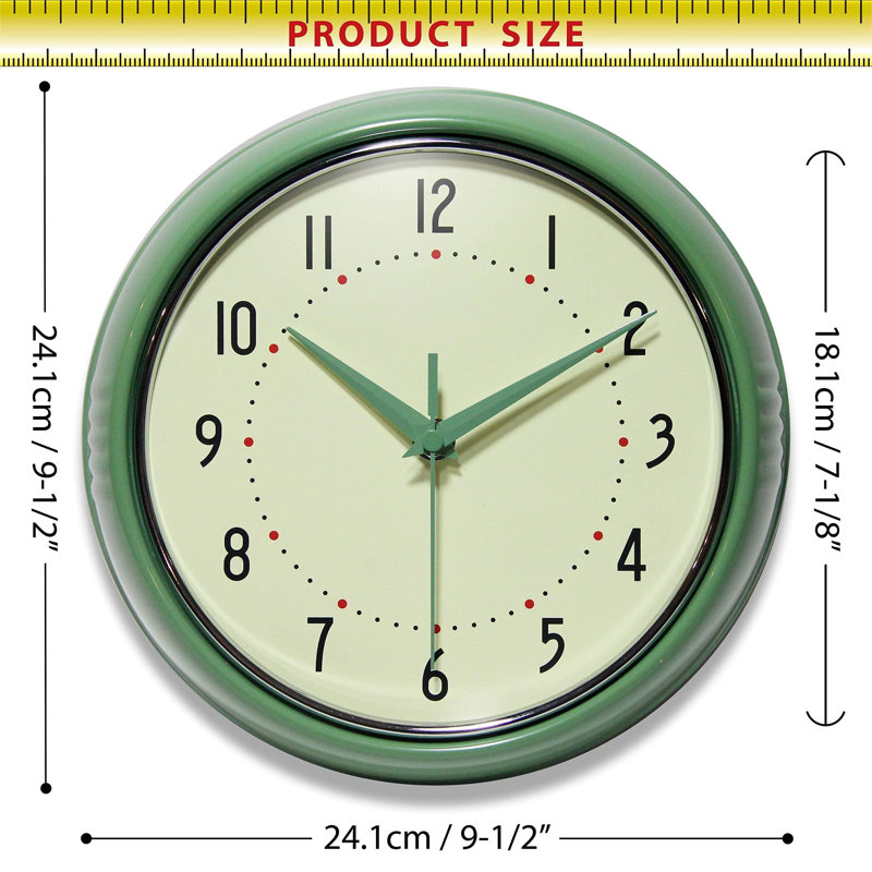 Rétro horloge murale de cuisine Mid Century