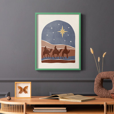 Boho Nativité II, reproduction encadrée - bois massif