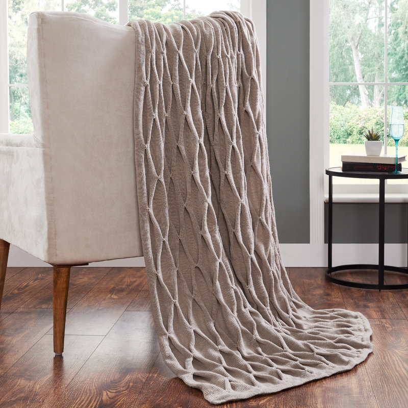  Embellished Throw, Khaki