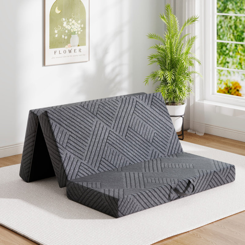 Mumtaz 6" Portable  Tri-Fold Gel  Memory Foam Mattress | Fits Murphy Beds, RVs & More, Queen