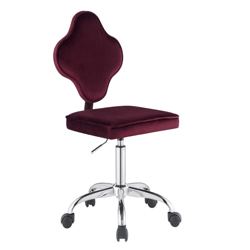 Chaise de bureau Gaborey Clover, velours rouge