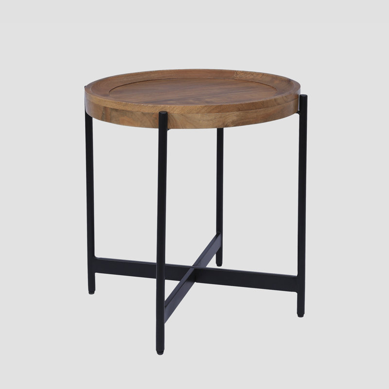Beadnell Solid Wood Top End Table, Natural