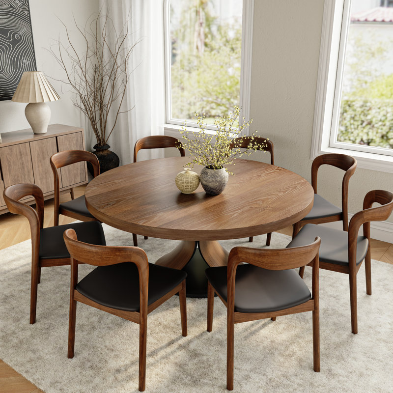 Ensemble de salle à manger en bois massif pour table de salle à manger 4-8 places, 9 pièces : table, 8 chaises