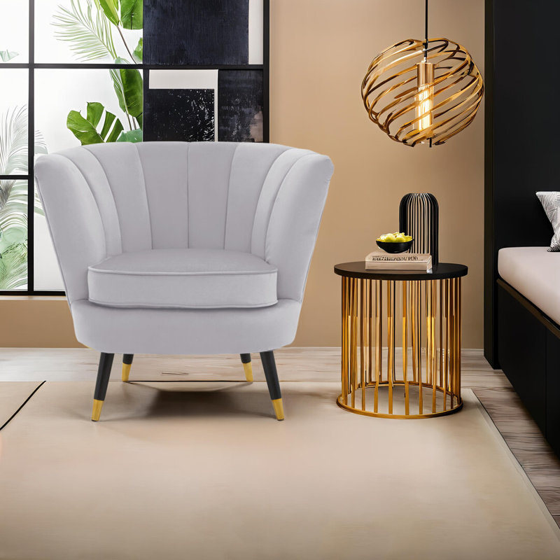 Loretta Pistachio Velvet Accent Chair, Grey